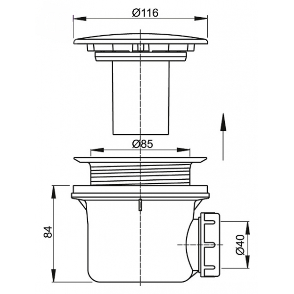 ALCA PLAST sifon pro sprchovou vaničku A49CR