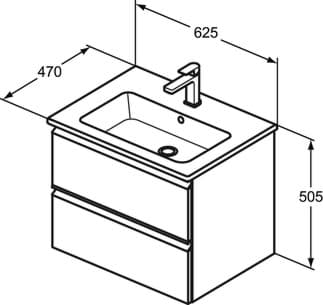 IDEAL STANDARD Umyvadlový balíček Connect E Světlý dub K8698PB, obrázek 2