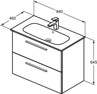 IDEAL STANDARD i.life A umyvadlová souprava #K8743NX - přírodní dub, obrázek 2