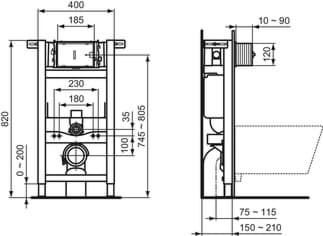 IDEAL STANDARD Předstěnový prvek ProSys WC, 150M #R009067 - Neutrální, obrázek 3