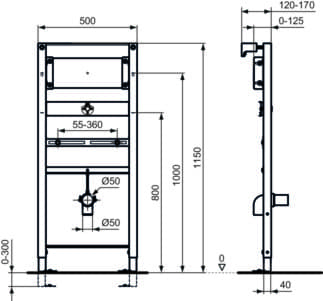 IDEAL STANDARD Předstěnový pisoár ProSys #R016367 - Neutrální