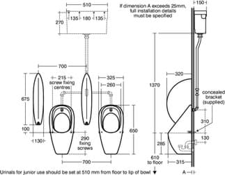 IDEAL STANDARD Pisoárová přepážka Eurovit #S612001 - bílá (Alpine), obrázek 2