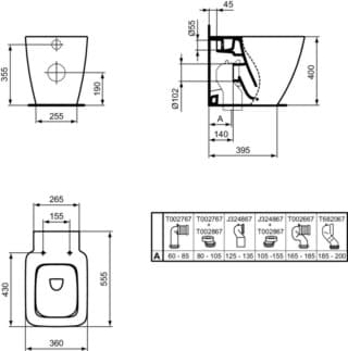 IDEAL STANDARD Oplachovací klozet Strada II s technologií AquaBlade _ Bílá (Alpine) s Ideal Plus #T2968MA - Bílá (Alpine) s Ideal Plus, obrázek 7