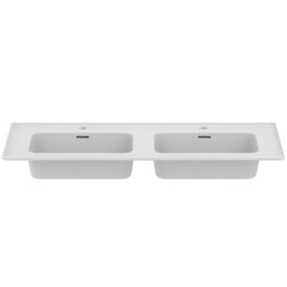 IDEAL STANDARD Strada II nábytkové dvojumyvadlo 1240x460mm, s 1 otvorem pro baterii na umyvadlo, s otvorem pro přepad (štěrbinový) #T3005MA - Bílá (Alpine) s Ideal Plus, obrázek 2