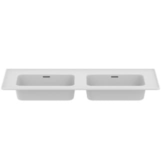 IDEAL STANDARD Strada II nábytkové dvojumyvadlo 1240x460mm, bez otvoru pro baterii, s otvorem pro přepad (štěrbinové) #T3636MA - Bílá (Alpine) s Ideal Plus, obrázek 1