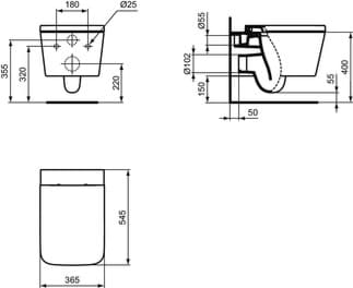 IDEAL STANDARD Závěsné WC Blend Cube s technologií AquaBlade #T3686V1 - Silk white, obrázek 5