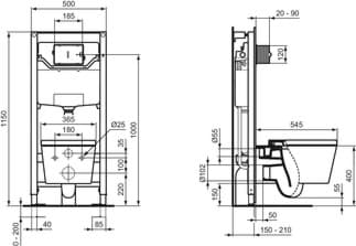 IDEAL STANDARD Závěsné WC Blend Cube s technologií AquaBlade #T3686V1 - Silk white, obrázek 7