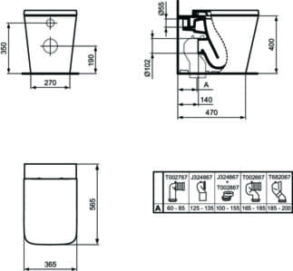 IDEAL STANDARD Blend Cube Washdown WC s technologií AquaBlade #T368801 - White (Alpine), obrázek 6