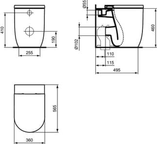 IDEAL STANDARD WC sedátko Blend Curve, wrapover #T376101 - Bílá (Alpine), obrázek 4