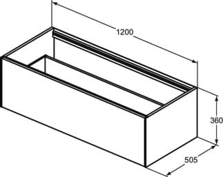 IDEAL STANDARD Toaletní skříňka Conca 1200x505 mm, s 1 výsuvnou zásuvkou s tichým zavíráním #T3933Y1 - Bílá matná