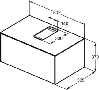IDEAL STANDARD Toaletní skříňka Conca 802x505 mm, s 1 výsuvnou zásuvkou s tichým zavíráním, s horní deskou #T3929Y1 - matná bílá