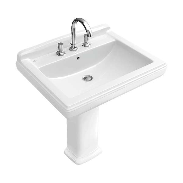 VILLEROY & BOCH HOMMAGE umyvadlo 75x58cm se třemi otvory 7101A1R2 - starwhite+AC+CP