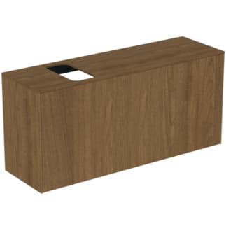 IDEAL STANDARD Toaletní skříňka Conca 1202x373 mm, s 1 výsuvnou zásuvkou s tichým zavíráním, s deskou #T3938Y5 - tmavý ořech