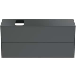 IDEAL STANDARD Toaletní skříňka Conca 1202x373 mm, se 2 výsuvnými zásuvkami s tichým zavíráním, s horní deskou #T3950Y2 - antracit matný