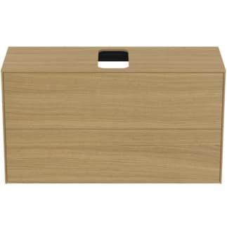 IDEAL STANDARD Toaletní skříňka Conca 1002x373 mm, se 2 výsuvnými zásuvkami push-open (soft-close), s umyvadlovou deskou #T3948Y6 - světlý dub