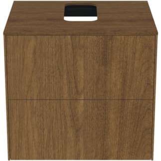 IDEAL STANDARD Toaletní skříňka Conca 602x505 mm, se 2 výsuvnými zásuvkami s tichým zavíráním, s horní deskou #T3940Y5 - tmavý ořech