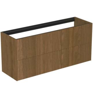 IDEAL STANDARD Toaletní skříňka Conca 1200x373 mm, se 2 výsuvnými zásuvkami push-pull #T3951Y5 - tmavý ořech