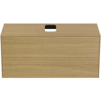 IDEAL STANDARD Toaletní skříňka Conca 1202x505 mm, se 2 výsuvnými zásuvkami s tichým zavíráním, s umyvadlovou deskou #T3943Y6 - světlý dub