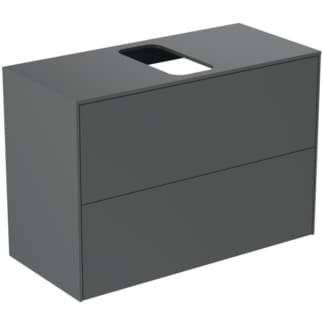 IDEAL STANDARD Toaletní skříňka Conca 802x373 mm, se 2 výsuvnými zásuvkami s tichým zavíráním, s horní deskou #T3947Y2 - antracit matný