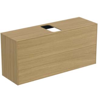 IDEAL STANDARD Toaletní skříňka Conca 1202x373 mm, se 2 výsuvnými zásuvkami s tichým zavíráním, s deskou pod umyvadlo #T3949Y6 - světlý dub