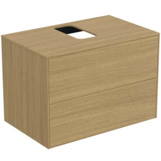 IDEAL STANDARD Toaletní skříňka Conca 802x505 mm, se 2 výsuvnými zásuvkami s tichým zavíráním, s umyvadlovou deskou #T3941Y6 - světlý dub