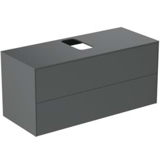IDEAL STANDARD Toaletní skříňka Conca 1202x505 mm, se 2 výsuvnými zásuvkami s tichým zavíráním, s horní deskou #T3943Y2 - antracit matný