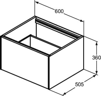 IDEAL STANDARD Toaletní skříňka Conca 600x505 mm, s 1 výsuvnou zásuvkou s tichým zavíráním #T3982Y3 - Sunset matt