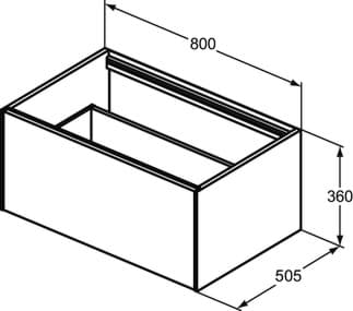 IDEAL STANDARD Toaletní skříňka Conca 800x505 mm, s 1 výsuvnou zásuvkou s tichým zavíráním #T3985Y4 - fládrovaný dub