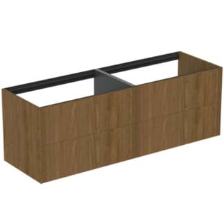 IDEAL STANDARD Toaletní skříňka Conca 1585x505 mm, se 4 výsuvnými přihrádkami s tichým zavíráním #T3990Y5 - tmavý ořech