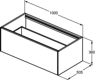 IDEAL STANDARD Toaletní skříňka Conca 1000x505 mm, s 1 výsuvnou zásuvkou s tichým zavíráním #T3988Y3 - Sunset matt