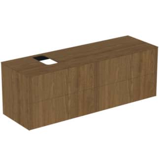 IDEAL STANDARD Toaletní skříňka Conca 1587x505 mm, se 4 výsuvnými zásuvkami s tichým zavíráním, s horní deskou #T3989Y5 - tmavý ořech