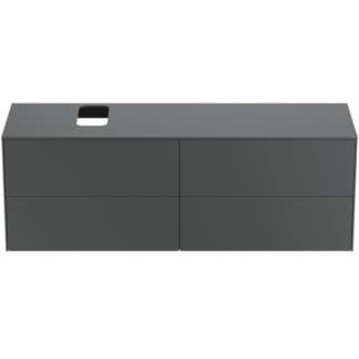 IDEAL STANDARD Toaletní skříňka Conca 1587x505 mm, se 4 výsuvnými zásuvkami s tichým zavíráním, s horní deskou #T3989Y2 - antracit matný