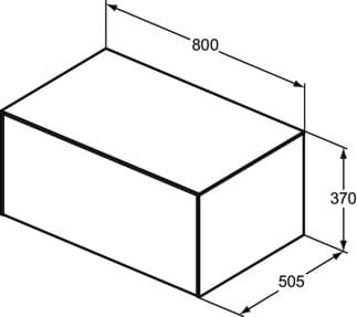 IDEAL STANDARD Toaletní skříňka Conca 802x505 mm, s 1 výsuvnou zásuvkou (s tichým zavíráním), s deskou #T4312Y2 - antracit matný