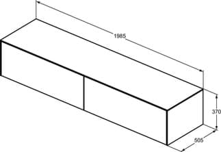 IDEAL STANDARD Toaletní skříňka Conca 1987x505 mm, se 2 výsuvnými zásuvkami push-pull (soft-close), s horní deskou #T4316Y3 - Sunset matt