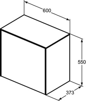 IDEAL STANDARD Toaletní skříňka Conca 602x373 mm, s 1 výsuvnou deskou s otevíráním push (soft-close), s deskou #T4317Y2 - antracit matný