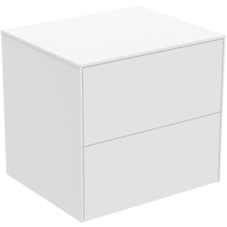 IDEAL STANDARD Toaletní skříňka Conca 602x505 mm, se 2 výsuvnými zásuvkami s tichým zavíráním, s horní deskou #T4321Y1 - matná bílá