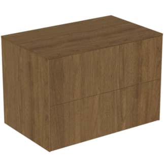 IDEAL STANDARD Toaletní skříňka Conca 802x505 mm, se 2 výsuvnými zásuvkami s tichým zavíráním, s horní deskou #T4322Y5 - tmavý ořech