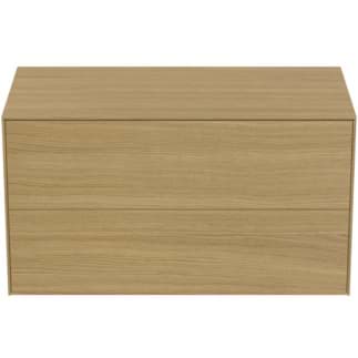 IDEAL STANDARD Toaletní skříňka Conca 1002x505 mm, se 2 výsuvnými zásuvkami push-open (soft-close), s umyvadlovou deskou #T4323Y6 - světlý dub