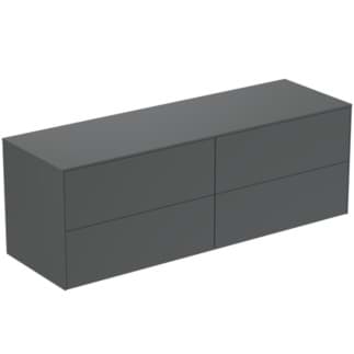 IDEAL STANDARD Toaletní skříňka Conca 1587x505 mm, se 4 výsuvnými zásuvkami s tichým zavíráním, s horní deskou #T4325Y2 - antracit matný