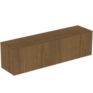 IDEAL STANDARD Toaletní skříňka Conca 1987x505 mm, se 4 výsuvnými zásuvkami s tichým zavíráním, s horní deskou #T4326Y5 - tmavý ořech