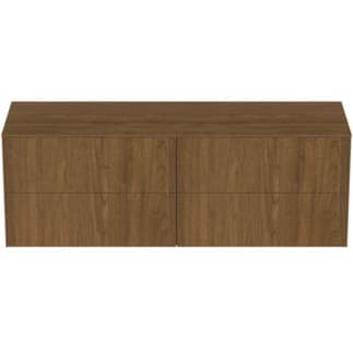IDEAL STANDARD Toaletní skříňka Conca 1587x505 mm, se 4 výsuvnými zásuvkami s tichým zavíráním, s horní deskou #T4325Y5 - tmavý ořech