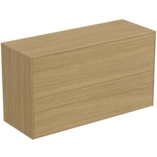 IDEAL STANDARD Toaletní skříňka Conca 1002x373 mm, se 2 výsuvnými zásuvkami push-open (soft-close), s umyvadlovou deskou #T4329Y6 - světlý dub