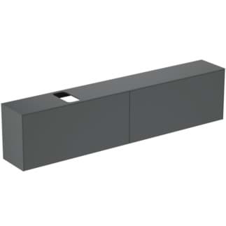 IDEAL STANDARD Toaletní skříňka Conca 2387x373 mm, se 2 výsuvnými zásuvkami s tichým zavíráním, s horní deskou #T4340Y2 - antracit matný