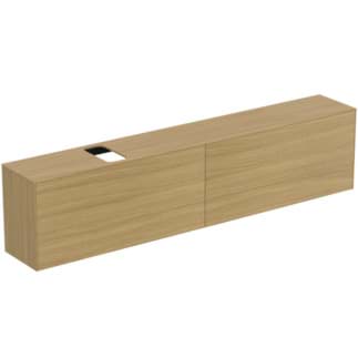 IDEAL STANDARD Toaletní skříňka Conca 2387x373 mm, se 2 výsuvnými zásuvkami s tichým zavíráním, s deskou pod umyvadlo #T4340Y6 - světlý dub