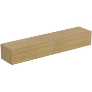 IDEAL STANDARD Toaletní skříňka Conca 2387x505 mm, se 2 výsuvy push-pull (soft-close), s horní deskou umyvadla #T4335Y6 - světlý dub