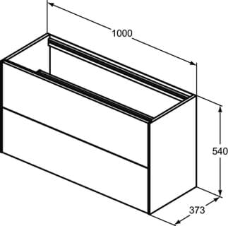 IDEAL STANDARD Conca toaletní skříňka 1000x373 mm, se 2 výsuvnými zásuvkami push-pull #T4353Y3 - Sunset matt