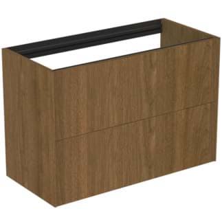 IDEAL STANDARD Toaletní skříňka Conca 800x373 mm, se 2 výsuvnými zásuvkami push-pull #T4352Y5 - tmavý ořech