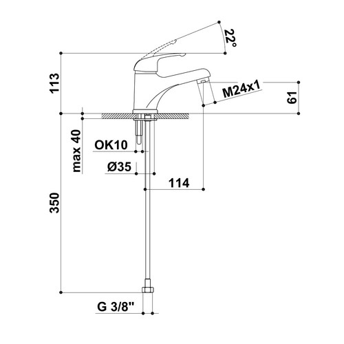 KREINER NAPOLI umyvadlová stojánková baterie NA26K
