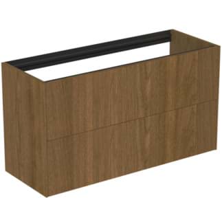 IDEAL STANDARD Toaletní skříňka Conca 1000x373 mm, se 2 výsuvnými zásuvkami push-pull #T4353Y5 - tmavý ořech