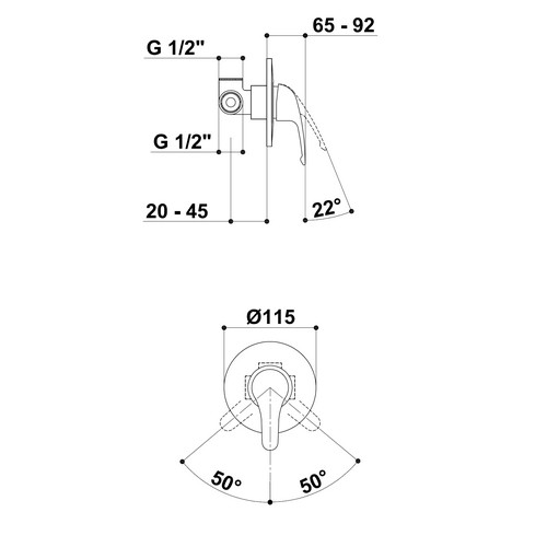 KREINER NAPOLI baterie sprchová podomítková NA83K